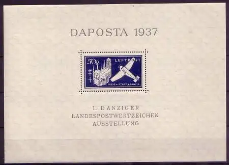 D, Danzig Mi.Nr. Block 2 DAPOSTA 1937