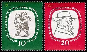 D,DDR Mi.Nr. 624-25 Heinrich Zille (2 Werte)