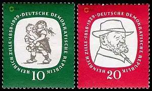 D,DDR Mi.Nr. 624-25 Heinrich Zille (2 Werte)