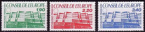 F,Europarat Dienst Mi.Nr. 40-42 Palais de l´Europe (3 Werte)