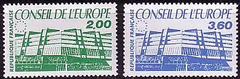 F,Europarat Dienst Mi.Nr. 43-44 Palais de l´Europe (2 Werte)