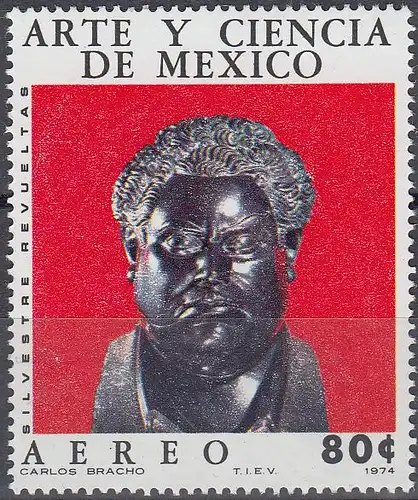 Mexiko Mi.Nr. 1438 Silvestre Revueltas, Komponist; Bronzebüste (80)