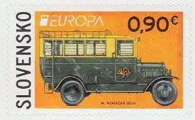 Slowakei Mi.Nr. 708 Europa Postfahrzeuge, Postbus Skoda 125, skl. (0,90)