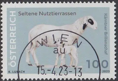 Österreich MiNr. 3714 Seltene Nutztierrassen, Kärntner Brillenschaf  (100)