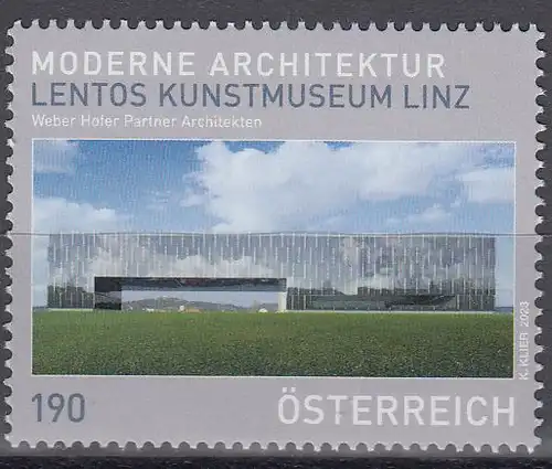 Österreich MiNr. 3717 Mod. Architektur Österreichs Kunstmuseum Lentos Linz (190)