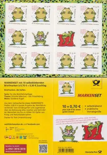 D,Bund MiNr. MH 108 Wohlfahrt, Grimms Märchen, Froschkönig (mit 10x3364)