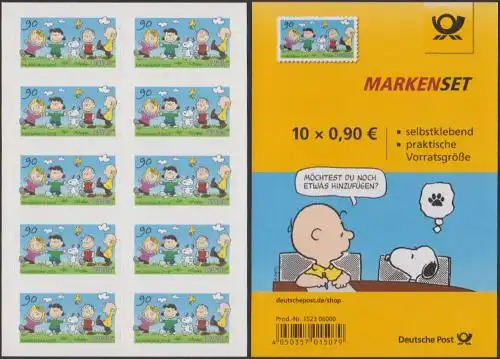 D,Bund MiNr. Folienblatt 74 Comics, Die Peanuts, Die Rasselbande, skl (mit 10x3372)