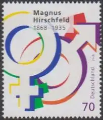 D,Bund MiNr. 3403 Magnus Hirschfeld, Arzt, Sexualforscher (70)