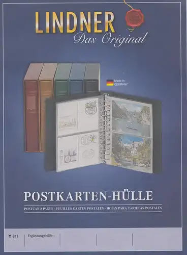 Lindner Ergänzungshülle für Postkartenalbum Classic (13 Loch) 811