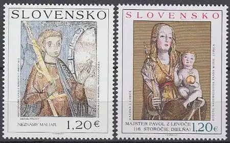 Slowakei Mi.Nr. 648-649 Kunstschätze (2 Werte)