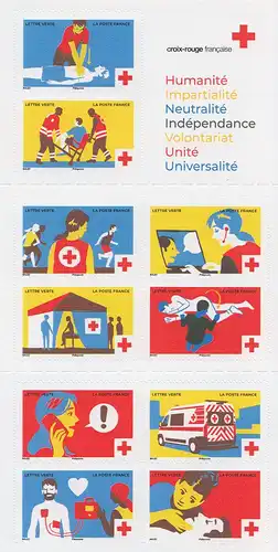 Frankreich MiNr. (noch nicht im Michel) Rotes Kreuz 2023 (10 Werte im MH)