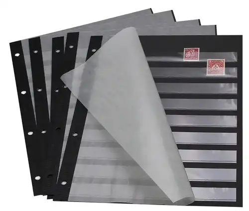 SAFE Einsteckblätter (ca. A4), schwarz (Best.Nr. 117), Pack. mit 5 Blättern.