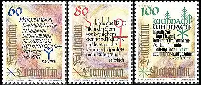 Liechtenstein Mi.Nr. 1073-75 Weihnachten, Gedichte (3 Werte)