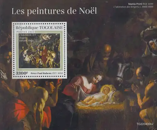 Togo MiNr. Block (noch nicht im Michel) Weihnachten 2022 / Gemälde (Rubens)