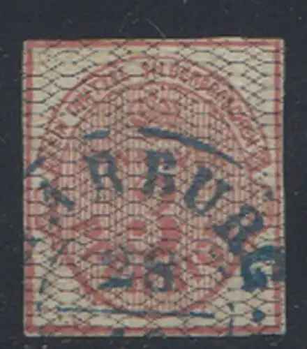 Hannover, Mi.Nr. 8a Wappen mit weitmaschigem Netzwerk auf weißem Papier ohne Wz