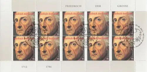 D,Bund Mi.Nr. Klbg.2906 Friedrich der Große (m.10x2906)