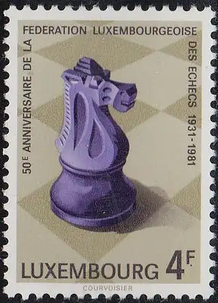 Luxemburg Mi.Nr. 1033 Luxemburger Schachverband, 50 Jahre (4)