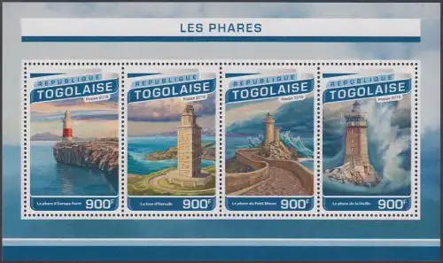 Togo MiNr. Klbg.7739-42 Leuchttürme Europa Point, Hercule, Petit Minou, Vieille