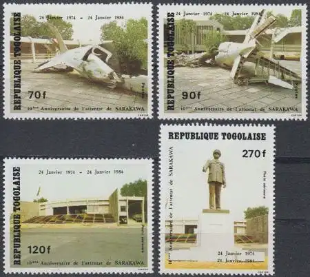 Togo Mi.Nr. 1660-63 10.Jahrestag Sarakawa-Attentat (4 Werte)