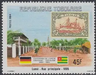 Togo Mi.Nr. 1686 100J. dt.-togol.Freundschaft, Hauptstr.Lomé,Marke Dt.Togo (45)