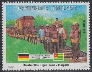 Togo Mi.Nr. 1688 100J. dt.-togol.Freundschaft, Bahnlinie Lomé-Atakpamé (45)