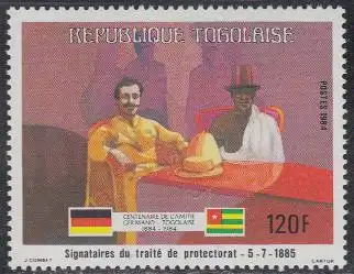 Togo Mi.Nr. 1705 100J. dt.-togol.Freundschaft, Unterzeichner Schutzvertrag (120)