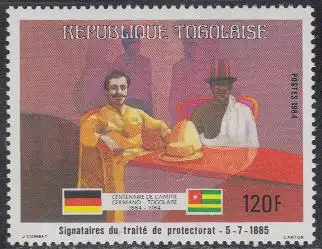 Togo Mi.Nr. 1705 100J. dt.-togol.Freundschaft, Unterzeichner Schutzvertrag (120)