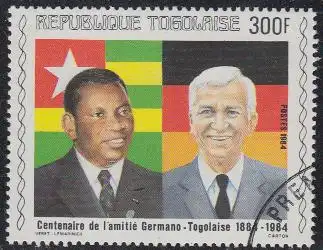 Togo Mi.Nr. 1711 100J. dt.-togol.Freundschaft, Präs.Eyadema+v.Weizsäcker (300)