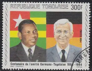 Togo Mi.Nr. 1711 100J. dt.-togol.Freundschaft, Präs.Eyadema+v.Weizsäcker (300)