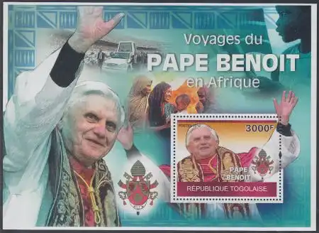Togo Mi.Nr. Block 522 Afrikareise Papst Benedikt XVI 