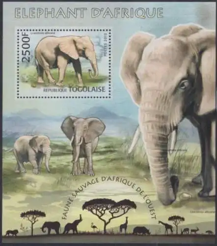 Togo MiNr. Block 788 Fauna Westafrikas, Savannenelefant