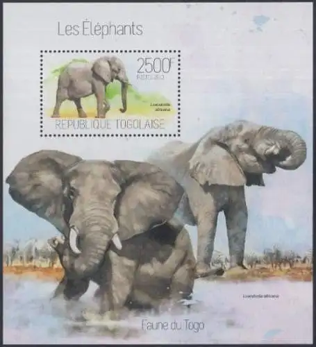 Togo MiNr. Block 877 Savannenelefant