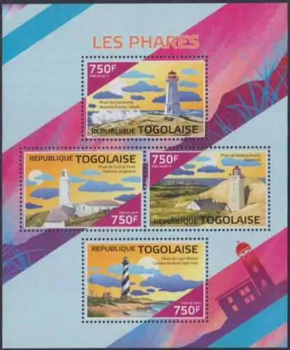 Togo MiNr. Klbg.6046-49 Leuchttürme Louisbourg, Trevose Head, Rubjerg Knude u.a.