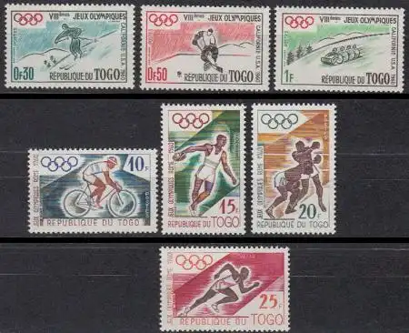 Togo Mi.Nr. 276-82 Olympia 1960 Squaw Valley und Rom (7 Werte)