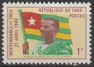Togo Mi.Nr. 287 Unabhängigkeitserklärung, Staatspräsident Nationalflagge  (1)