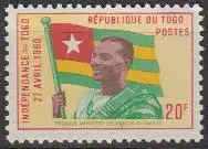 Togo Mi.Nr. 289 Unabhängigkeitserklärung, Staatspräsident Nationalflagge  (20)