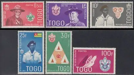 Togo Mi.Nr. 313-18A Pfadfinderbewegung (6 Werte)