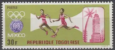 Togo Mi.Nr. 628A Olympia 1968 Mexiko, Läufer (30)