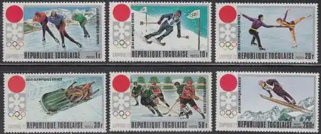 Togo Mi.Nr. 888-93A Olympia 1972 Sapporo (6 Werte)