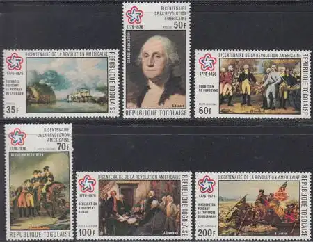 Togo Mi.Nr. 1144-49A 200Jahre USA-Unabhängigkeit (6 Werte)