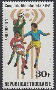 Togo Mi.Nr. 1300A Fußball-WM 1978 Argentinien, Torraumszene (30)