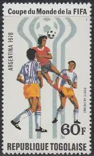 Togo Mi.Nr. 1302A Fußball-WM 1978 Argentinien, Kopfball (60)