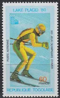 Togo Mi.Nr. 1415A Olympische Winterspiele Lake Placid, Abfahrtslauf (60)