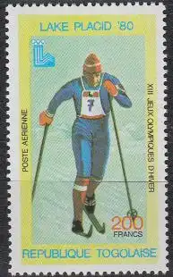 Togo Mi.Nr. 1417A Olympische Winterspiele Lake Placid, Skilanglauf (200)