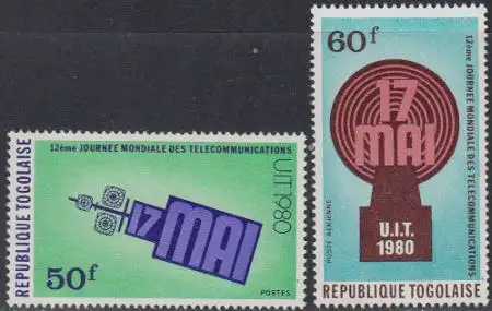 Togo Mi.Nr. 1452-53A Weltfernmeldetag (2 Werte)