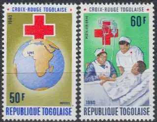 Togo Mi.Nr. 1454-55A Rotes Kreuz (2 Werte)