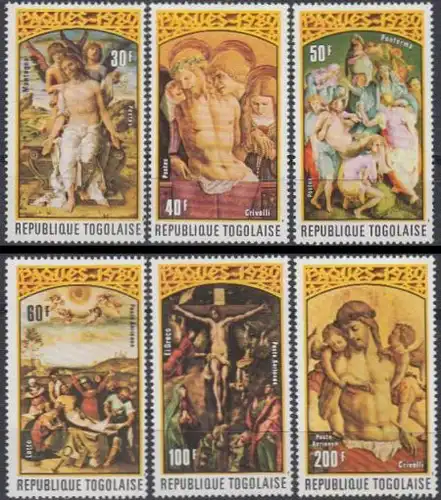 Togo Mi.Nr. 1444-49A Ostern 1980, Gemälde (6 Werte)