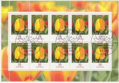 D,Bund Mi.Nr. Klbg.2484 Freim. Blumen, Tulpe (m.10x2484)