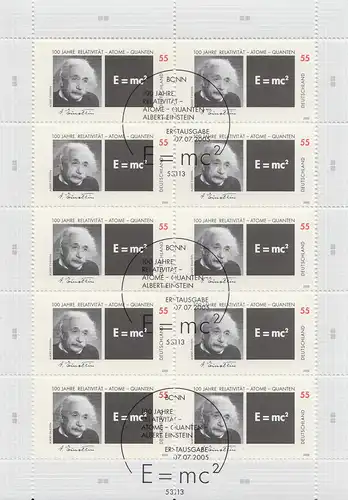 D,Bund Mi.Nr. Klbg.2475 Albert Einstein (m.10x2475)
