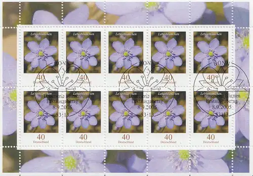 D,Bund Mi.Nr. Klbg. 2485 Freim. Blumen, Leberblümchen (mit 10x 2485)